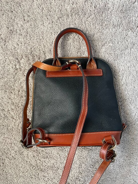 Dooney & Bourke Pebble Leather Zip Pod Backpack Midnight Blue